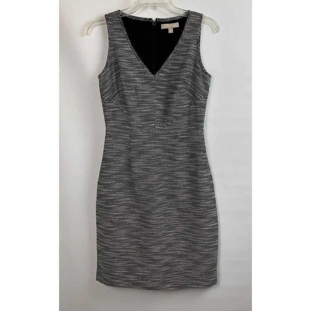 Banana Republic Dress Sleek Sheath Silhouette V-Neck Sleeveless Zip Lined 8P